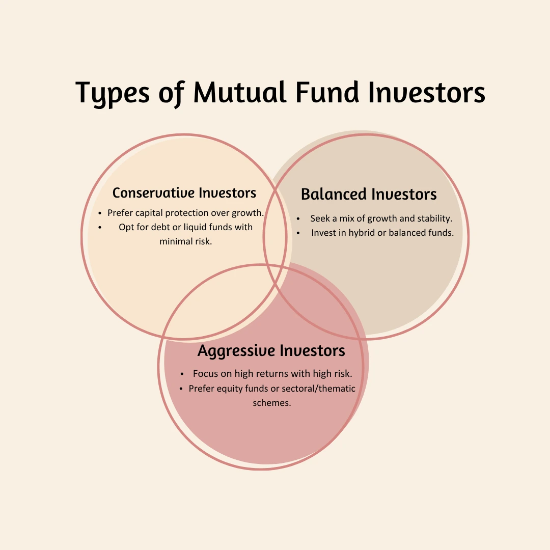 Infographic highlighting liquid funds as a low-risk option for conservative investors, along with balanced and aggressive investor types.
